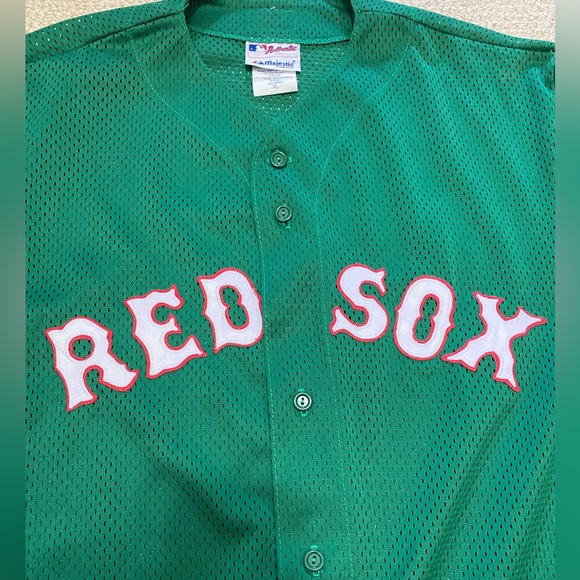 SOLD- Majestic Vintage Boston Red Sox St. Patrick’s Day Jersey Men’s XL - Picture 3 of 10